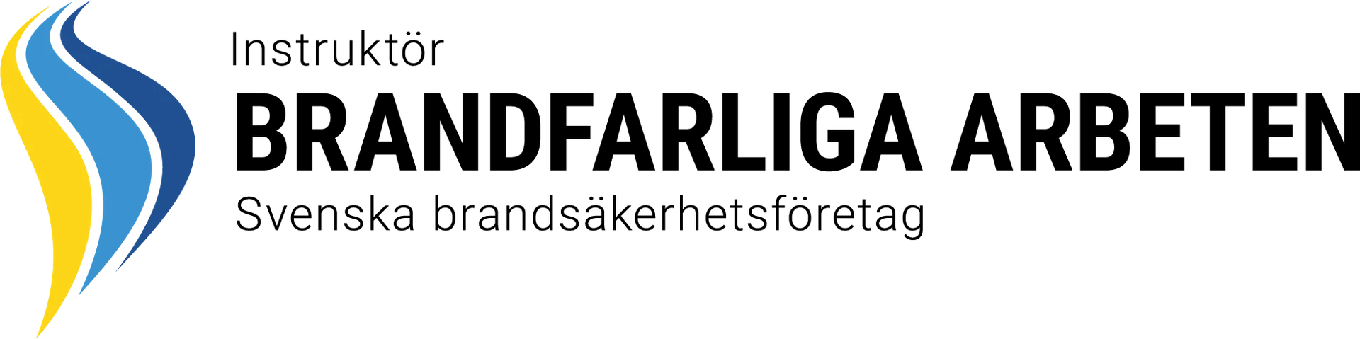 Instruktör Brandfarliga arbeten logga, stöd för truckutbildning