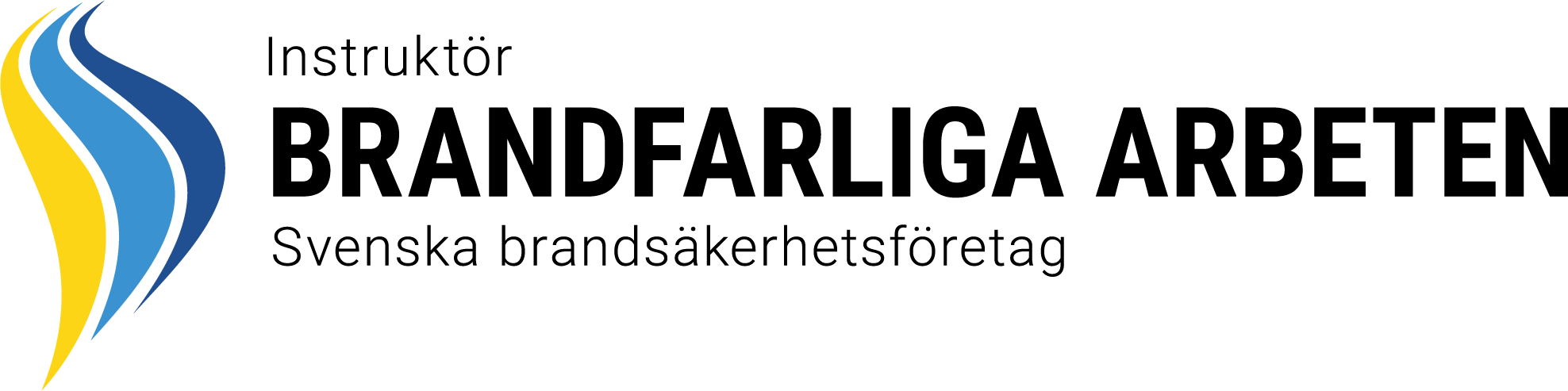 Instruktör Brandfarliga arbeten logga, stöd för truckutbildning