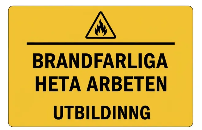 Brandfarliga Heta arbeten skylt