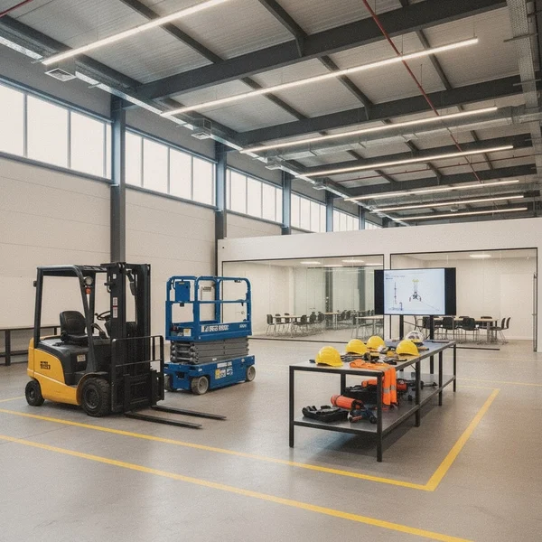 Truck och lift som är redo för utbildning